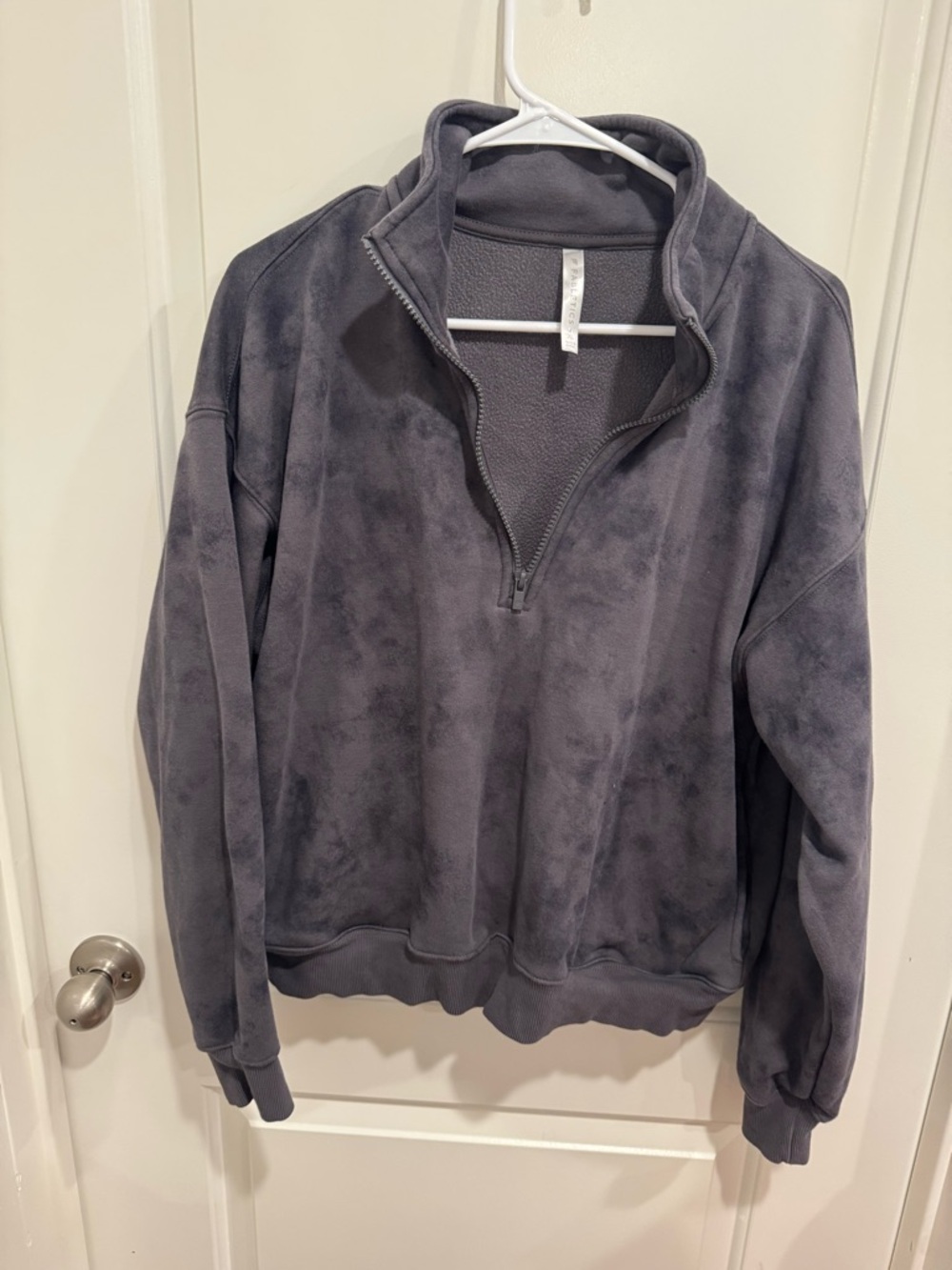 Fabletics Heathered Slate Full-Zip Jacket